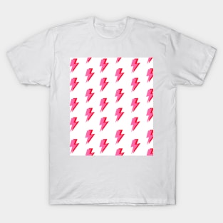 Pink and Red Lightning Bolts Pattern T-Shirt